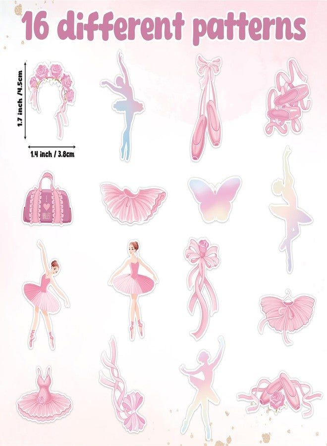 BkeeCten Pink Ballet Sticker Rolls - 1000pcs Ballet Shoes Ribbon Waterproof Vinyl Reusable Laptop Stickers Coloring Book Scrapbook Water Bottle Page Activity Pad Birthday Party Favors Kids Skateboard - Image 2